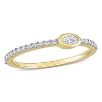 Carat T.W. Gyémánt 14KT sárga arany félig állandó gyűrű