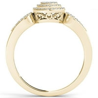 Imperial 1 5ct TDW Diamond 10K sárga arany halo -ring gyűrű