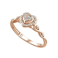 A szerelem színe karátos T.W. Gyémánt ígéret gyűrű 10 k rózsa aranyban