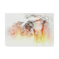 Védjegy Szépművészet 'Arany Elefánt' vászon Art készítette: Golie Miamee