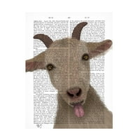 Fab Funky 'Funny Farm Goat Book Print' vászon művészet