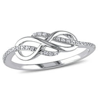 Carat T.W. Diamond 10KT Fehér Arany Infinity Crossover Ring