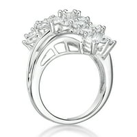 Jay Heart tervez sterling ezüst szimulált fehér gyémánt koktélgyűrű