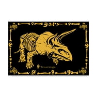 Védjegy képzőművészet 'Triceratops arany' vászon művészet ALI Chris