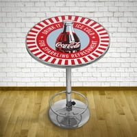 Koksz króm kocsma asztal - coca -cola igyon jéghideg a csillogó frissítő palack művészete