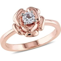 Miabella Carat T.G.W. Létrehozta a fehér zafír rózsaszín ródiumot ezüst virággyűrű felett
