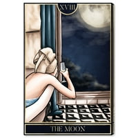 A Wynwood Studio csillagászat és az űr fali művészet vászon nyomtatja a „Moon misztikus” holdokat - barna, kék
