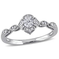 Carat T.W. Diamond 10KT Fehér Arany Infinity Promise Ring