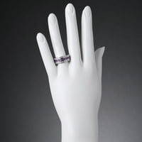 CT hercegnő vágott lila ametiszt csatornás gyűrű ezüstben