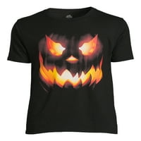 Férfi Halloween Evil Pumpkin Graphic Tee, Fall Rövid ujjú póló az útról az ünneplésre, az S-3XL méretek