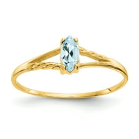 Primal Gold Karat sárga arany geniune fehér topaz születési gyűrű