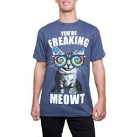 Freaking Meowt férfi rövid ujjú humor grafikus póló