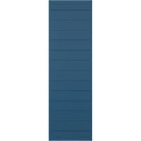Ekena Millwork 18 W 79 H True Fit PVC vízszintes léc Modern stílusú Fix Mount redőnyök, Sojourn Kék