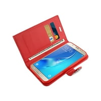 Samsung Galaxy J Diamond Strastone Wallet tok piros színben a Samsung Galaxy J 2-Pack használatához