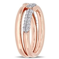 Miabella Carat T.W. Gyémánt 10K rózsa arany spirális gyűrű