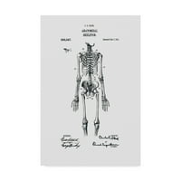 Védjegy képzőművészet figuratív vászon művészet 'anatómiai csontváz szabadalmi fehér' Claire Doherty