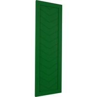 Ekena Millwork 12 W 74 H True Fit PVC egy panel Chevron modern stílusú rögzített redőnyök, Viridian Green