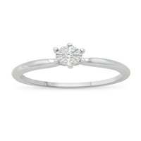 JewelersClub akcentus fehér gyémánt sterling ezüst klaszter gyűrű