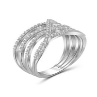 JewelersClub sterling ezüst akcentus fehér gyémánt nyitott gyűrű nők számára