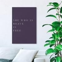 A Wynwood Studio tipográfia és idézi a fali művészet vászon nyomatait: „Bátor és ingyenes ametiszt” felhatalmazott nők idézetek