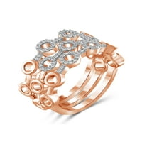 JewelersClub egymásra rakható gyémántgyűrűk nőknek - karátos fehér gyémánt gyűrű ékszerek - rózsa arany ezüst egymásra rakható