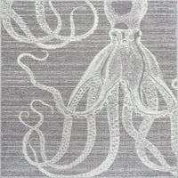 nuLOOM Thomas Paul Octopus terület szőnyeg, 5' 8', Szürke