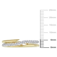 Miabella Carat T.W. Gyémánt 10K sárga arany absztrakt tekercselt gyűrű