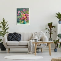 Stupell Industries Mintás Modern Virág Csokor Botanikai És Virágos Festmény Fehér Keretes Művészet Nyomtatás Wall Art