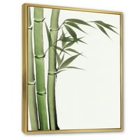 A sötétzöld bambusz részletei és a levelek IV keretes festmény vászon művészete