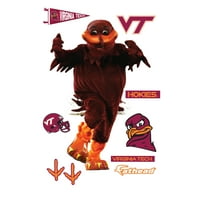 Fathead Virginia Tech Hokies: Hokiebird kabala - élethű hivatalosan engedélyezett kivehető fali matrica