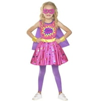 Kicsi, gyermek szuperhős, Halloween, divatos öltöny jelmez lányok számára, rózsaszín, nő, Way To Cheze